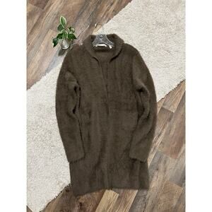 Soft Surroundings Medium Brown Faux Heavy Knit Maven Topper Cardigan Sweater